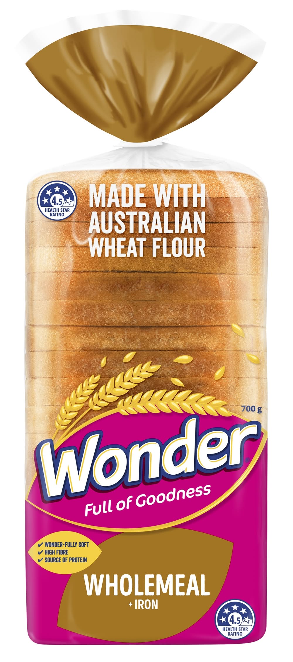 Wonder Wholemeal White Bread (700g)