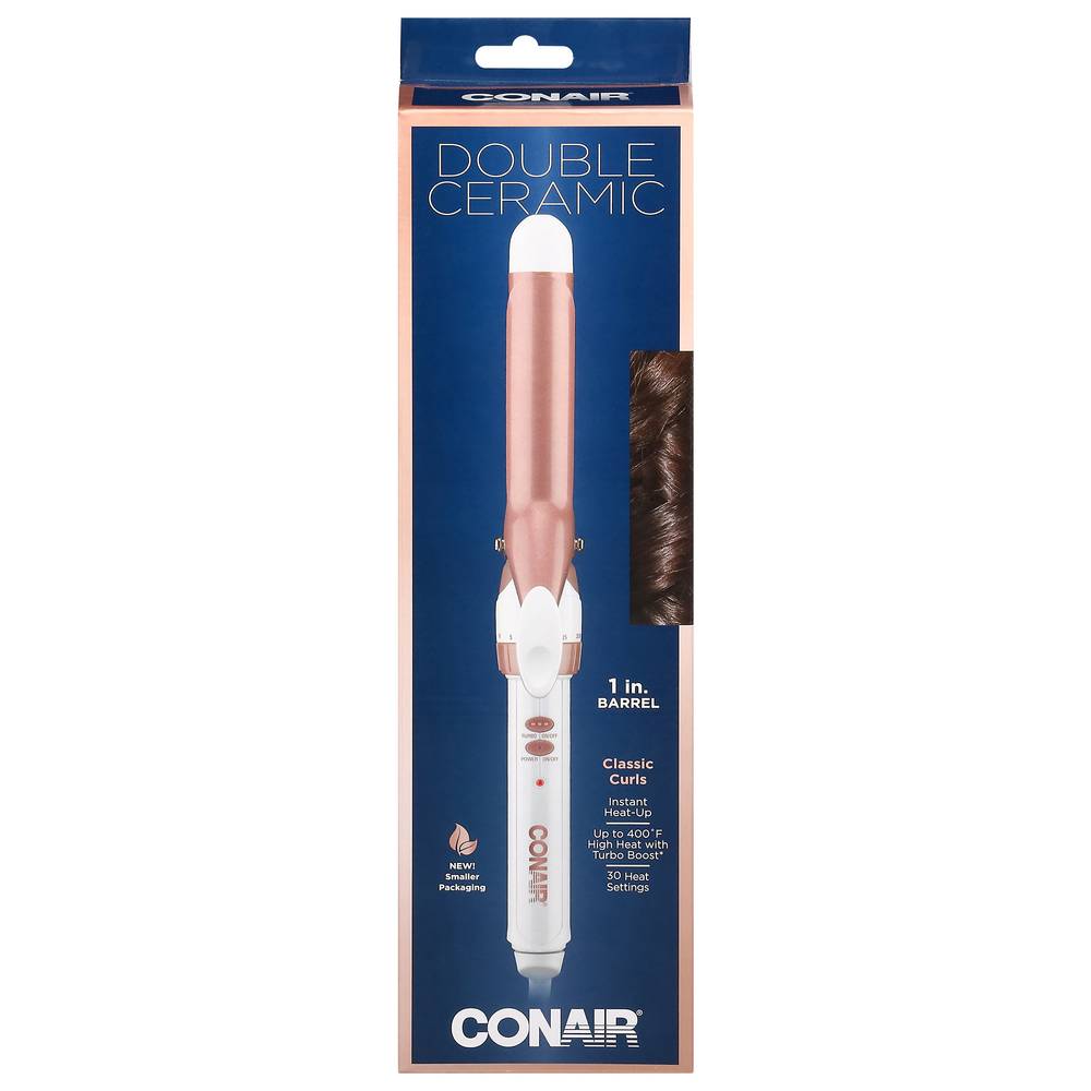 Conair Double Ceramic Barrel Curling Iron, 1 in