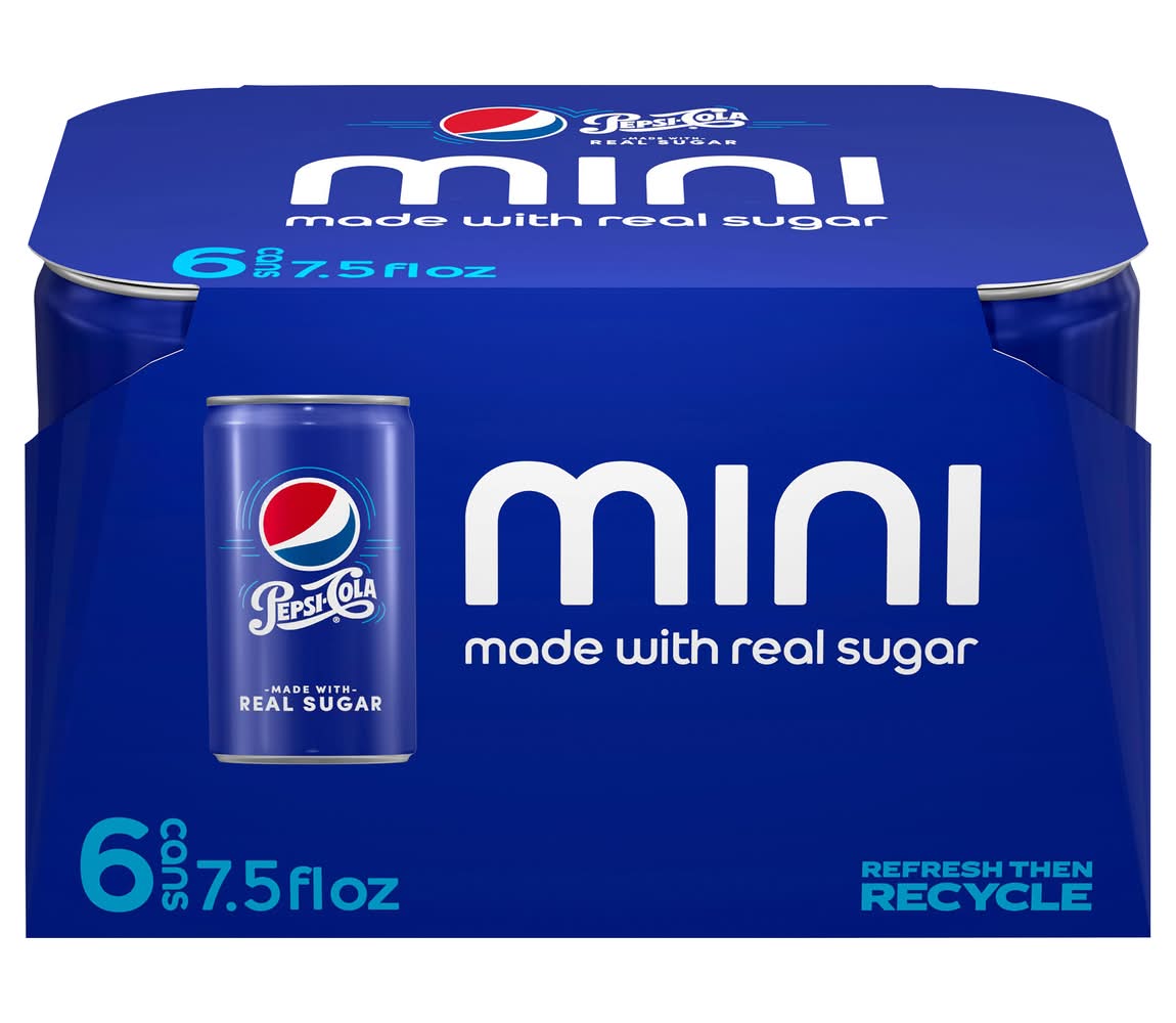 Pepsi Mini Cola Soda (6 x 7.5 fl oz)