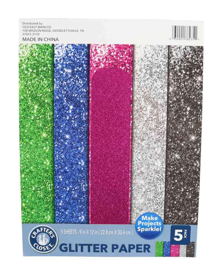Crafter'S Closet Glitter Paper 5 Ct