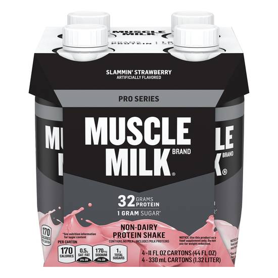 Muscle Milk Pro Slammin' Strawberry Protein Shake (4 ct,11 fl oz)