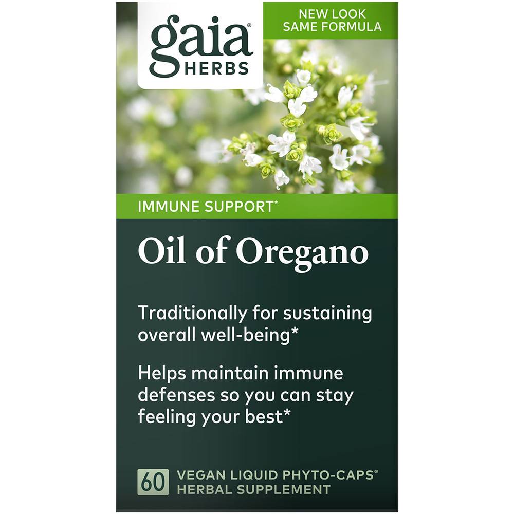 Gaia Herbs Immune Support Oil Of Oregano Vegetarian Liquid Capsules