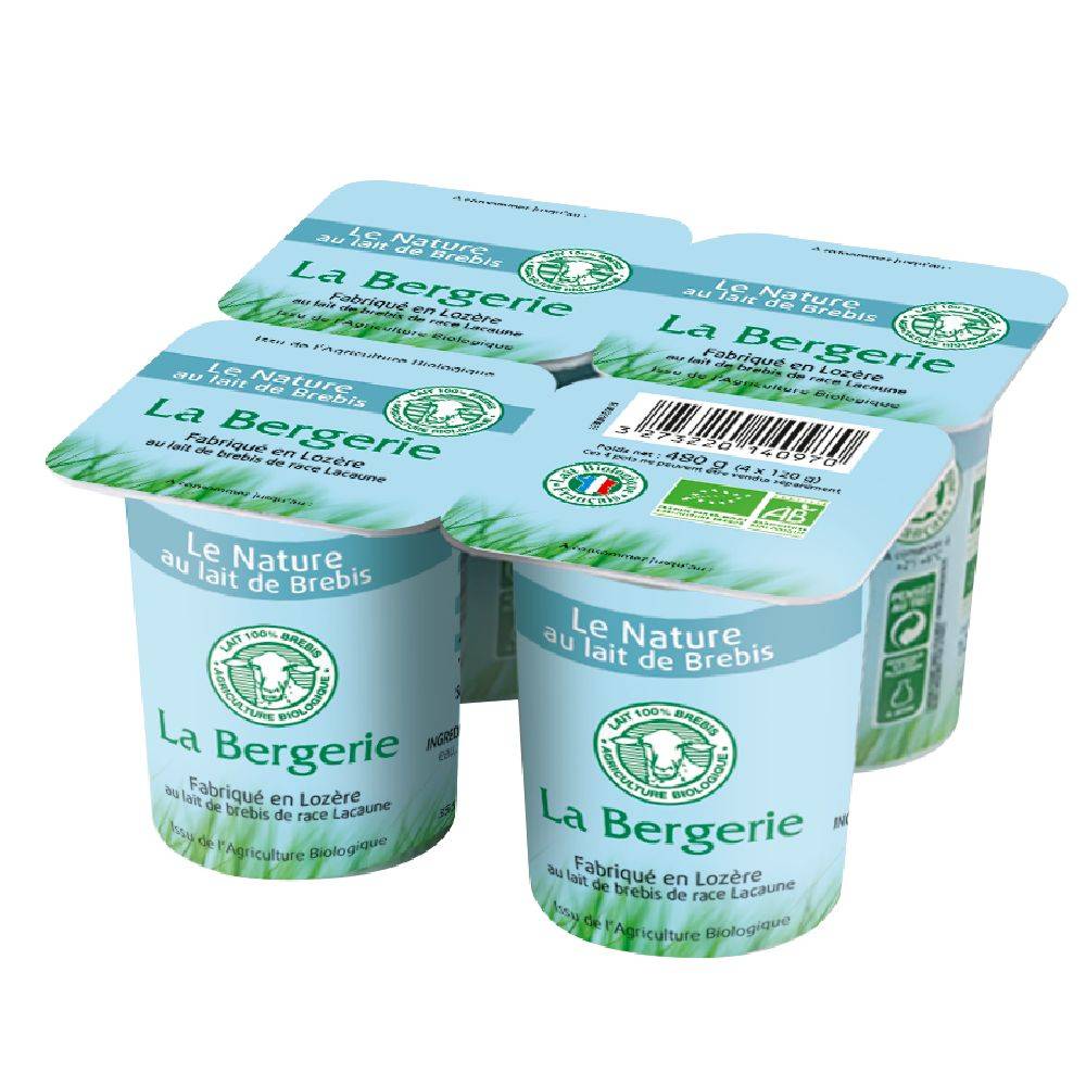 Yaourt brebis nature biopartenaire x4 - LA BERGERIE - BIO