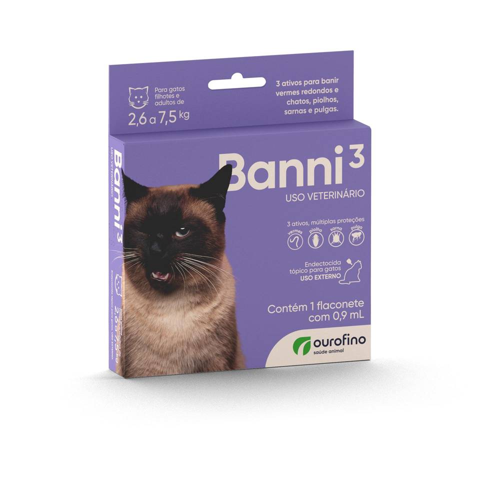 Banni 3 · Antipulgas para gatos (0,9 ml)