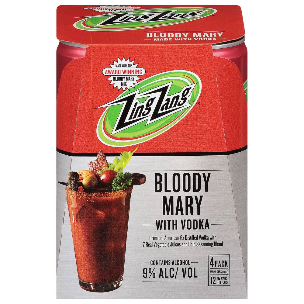 Zing Zang Bloody Mary With Vodka (4 ct, 12 fl oz)