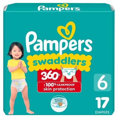 Pampers Swaddlers 360 Disposable Diapers, Size 6 (17 ct)