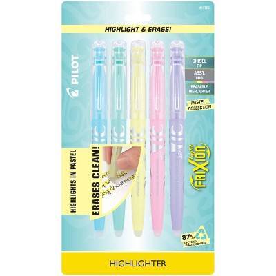 Pilot Frixion Light Pastel Erasable Highlighters Inks (assorted ) (5 ct)