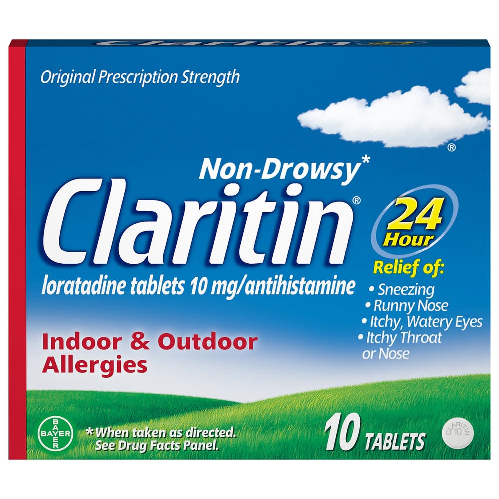 Claritin Indoor & Outdoor Allergies, Non-Drowsy, 10 mg, Tablets