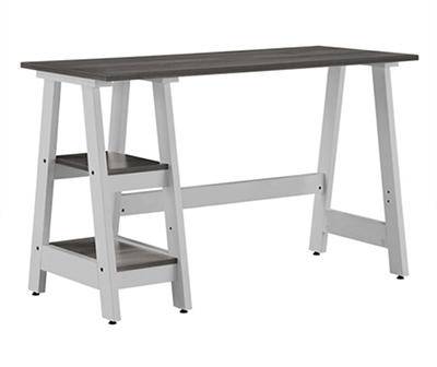 Gray & White Reversible Shelf Writing Desk
