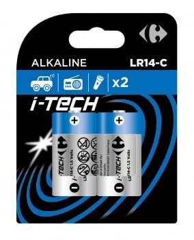 Pilas Alcalinas Carrefour Itech C/ LR14, paquete 2