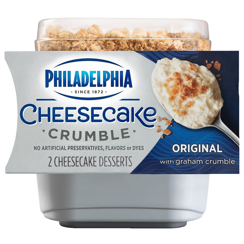 Philadelphia Cheesecake With Graham Crumble Dessert, Original (6.6 oz, 2 ct)