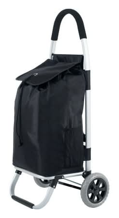 Mainstays Deluxe Shopping Cart With Aluminum Frame Trolleys, 18 in, Black