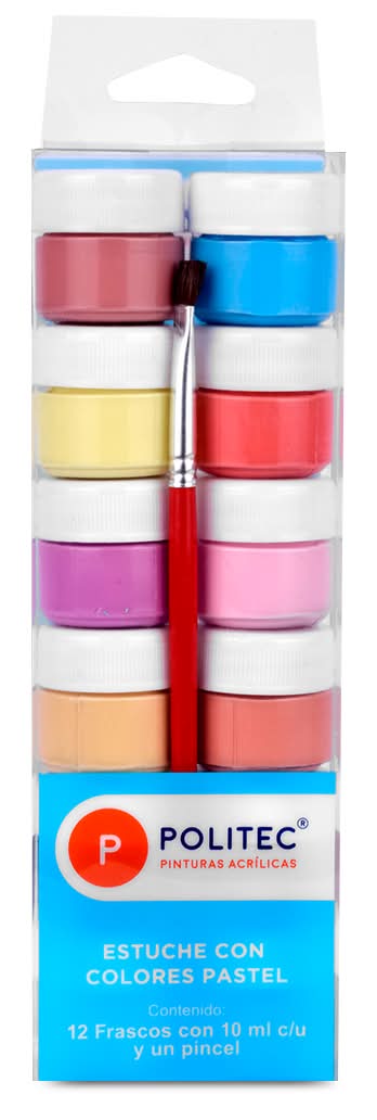 Politec Pinturas acrílicas + pincel (Surtidos) (13 un)