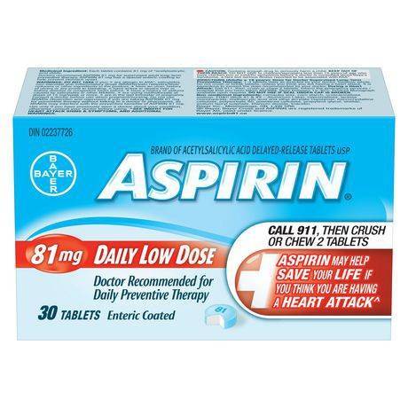 Aspirin Quick Chews Enteric Coated Tablets 81 mg (10 g)