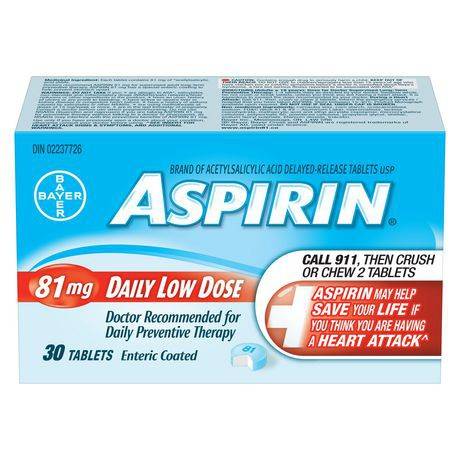 Aspirin Quick Chews Enteric Coated Tablets 81 mg (30 units)