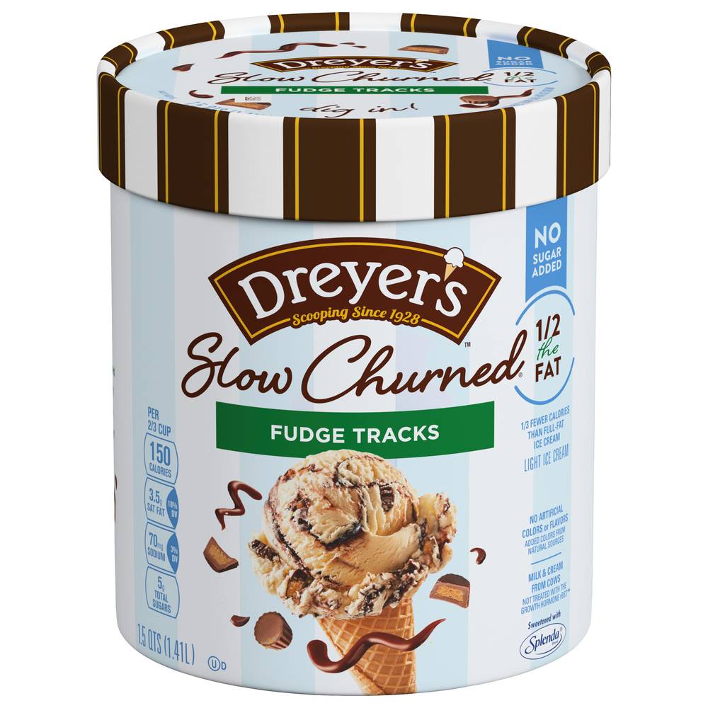 Edy's Slow Churned Fudge Tracks Light Ice Cream