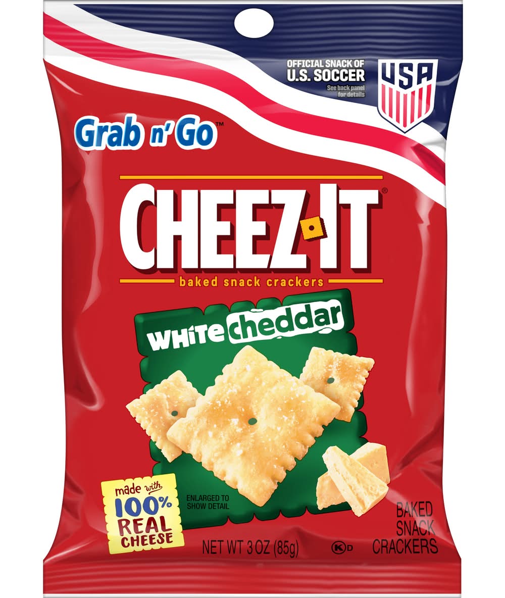 Cheez-It Baked Snack Crackers, White Cheddar (3 oz)