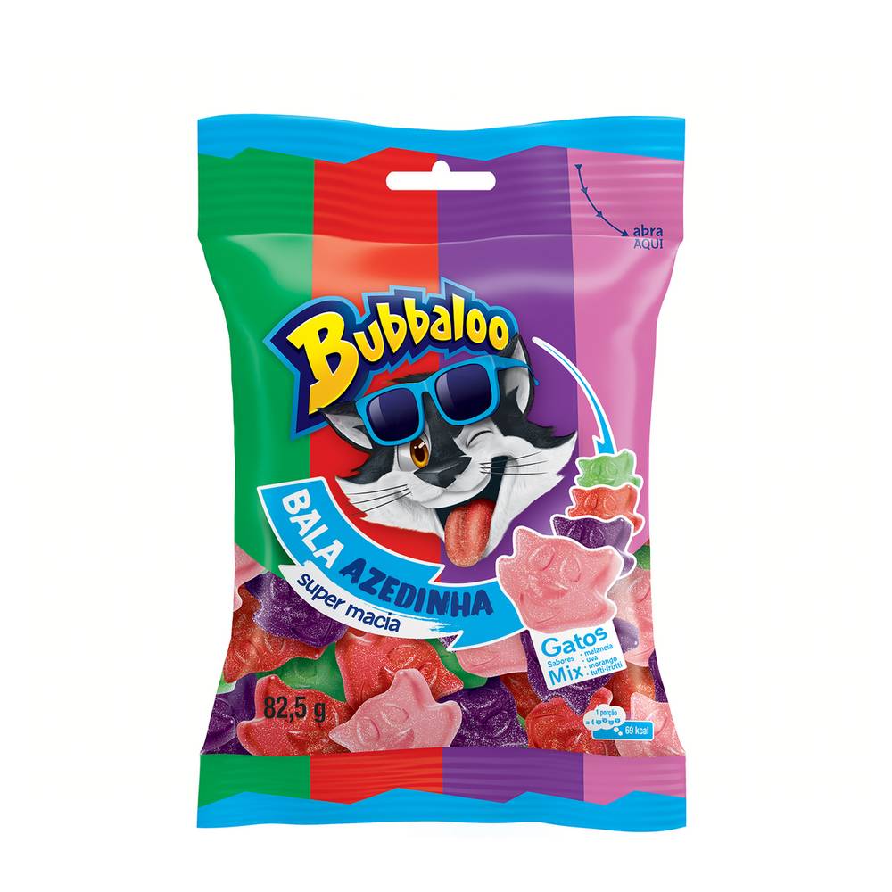 Adams · Bala de gelatina azedinha bubbaloo mix gatos (82,5 g)