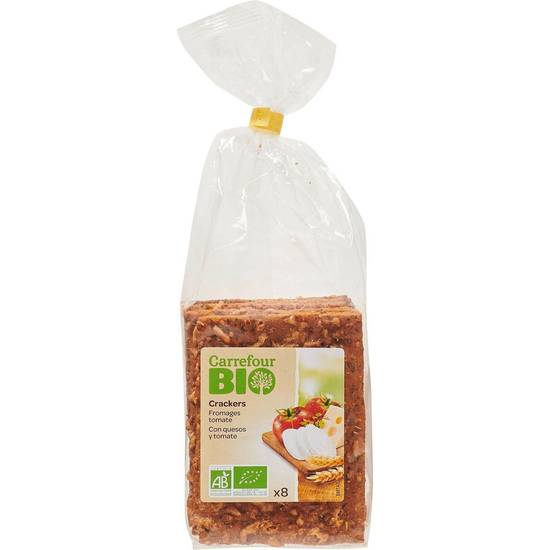 Carrefour Bio - Crackers bio fromage tomate (8 pièces)