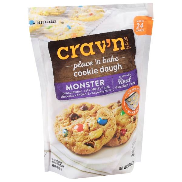 Crav'N Flavor, Cookie Dough, Monster, Place 'N Bake