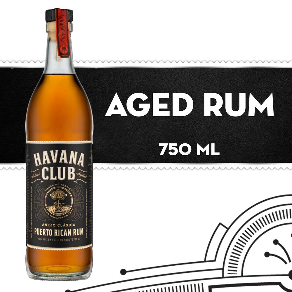 Havana Club Puerto Rican Anejo Clasico Rum (750 ml)