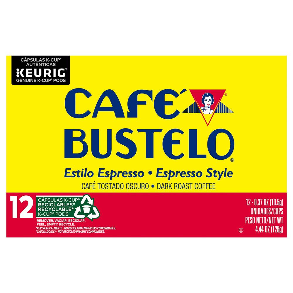 Café Bustelo Espresso Style Dark Roast Coffee Pods (0.37 oz, 12 ct)