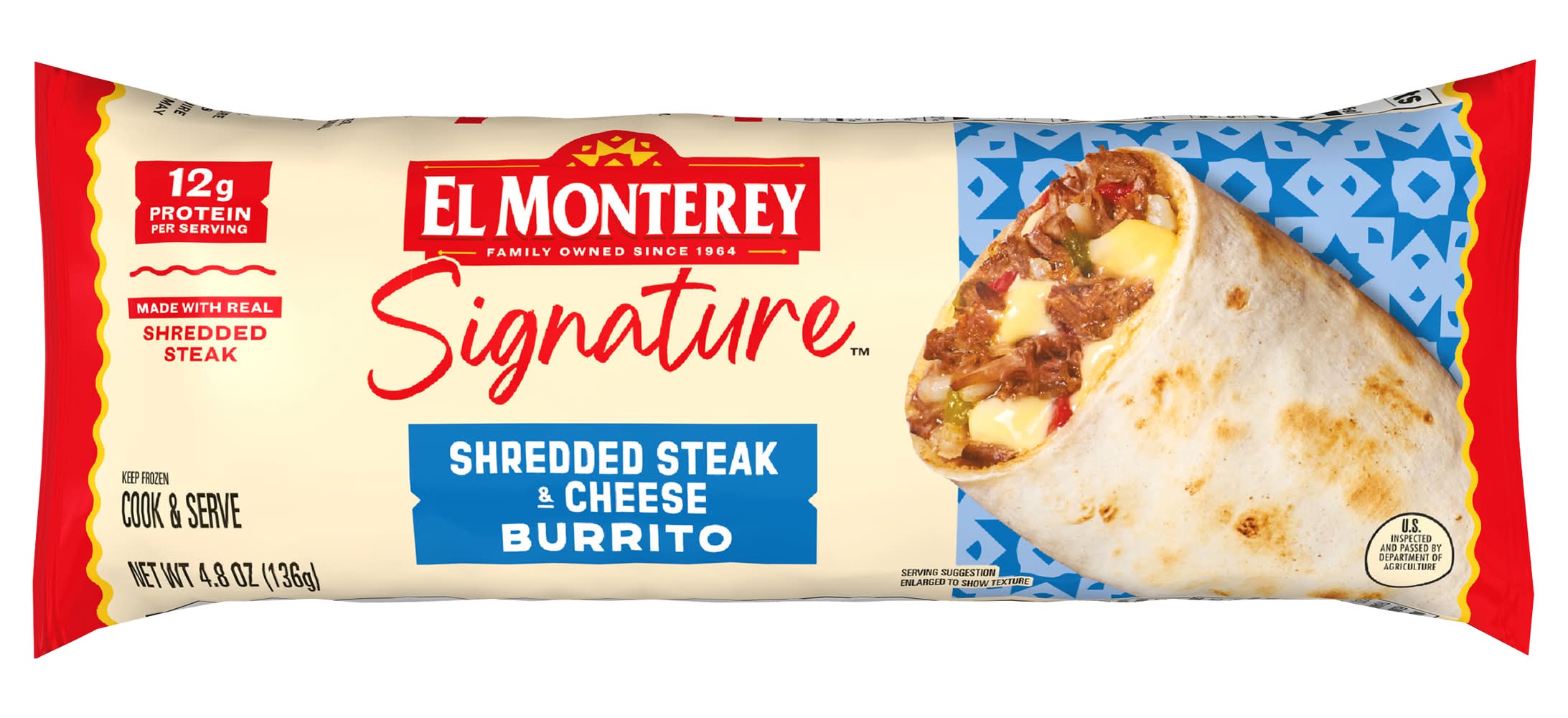 El Monterey Burritos, Shredded Steak-Cheese-Rice (4.8 oz)