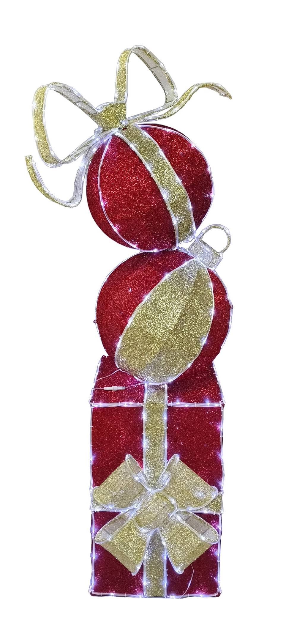 Holiday Living 6-ft LED Red & Gold Ornament Gift Stack Decoration | ES79-055LB