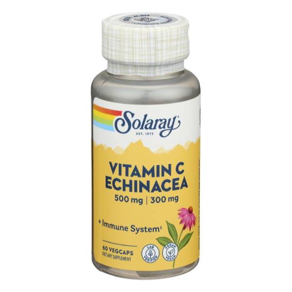 Solaray Vitamin C With Echinacea Root Supplement (60 vegicaps)