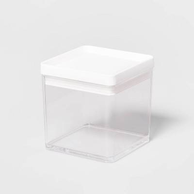 Brightroom Short Square Plastic Food Storage Container, White