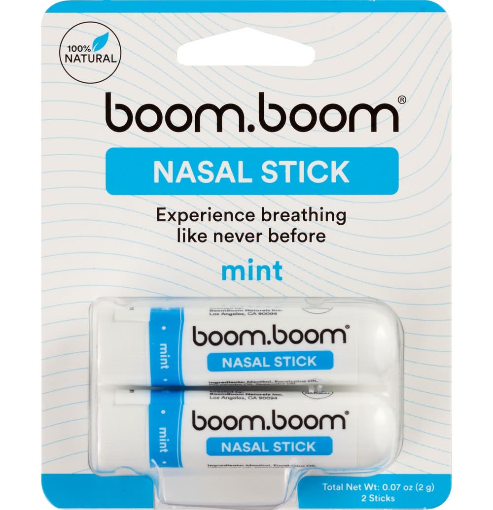 BoomBoom Naturals Nasal Stick, Mint (0.07 oz, 2 ct)
