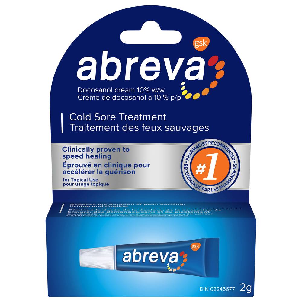 Abreva Cold Sore Treatment Cream (2 g)