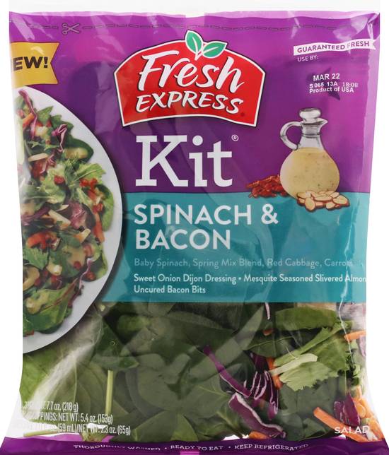 Fresh Express Spinach & Bacon Salad Kit (7.7 oz)