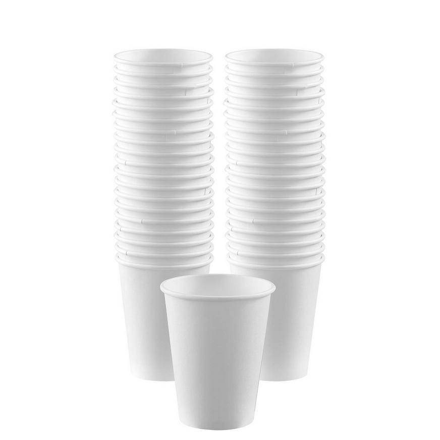 Party City White Paper Coffee Cups (unisex/clear)