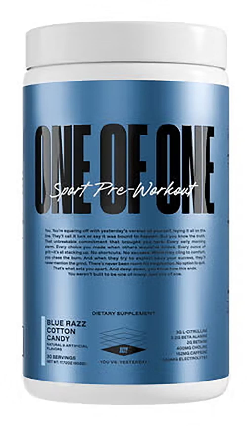 One of One 30 Servings Blue Razz Cotton Candy Pre-Workout