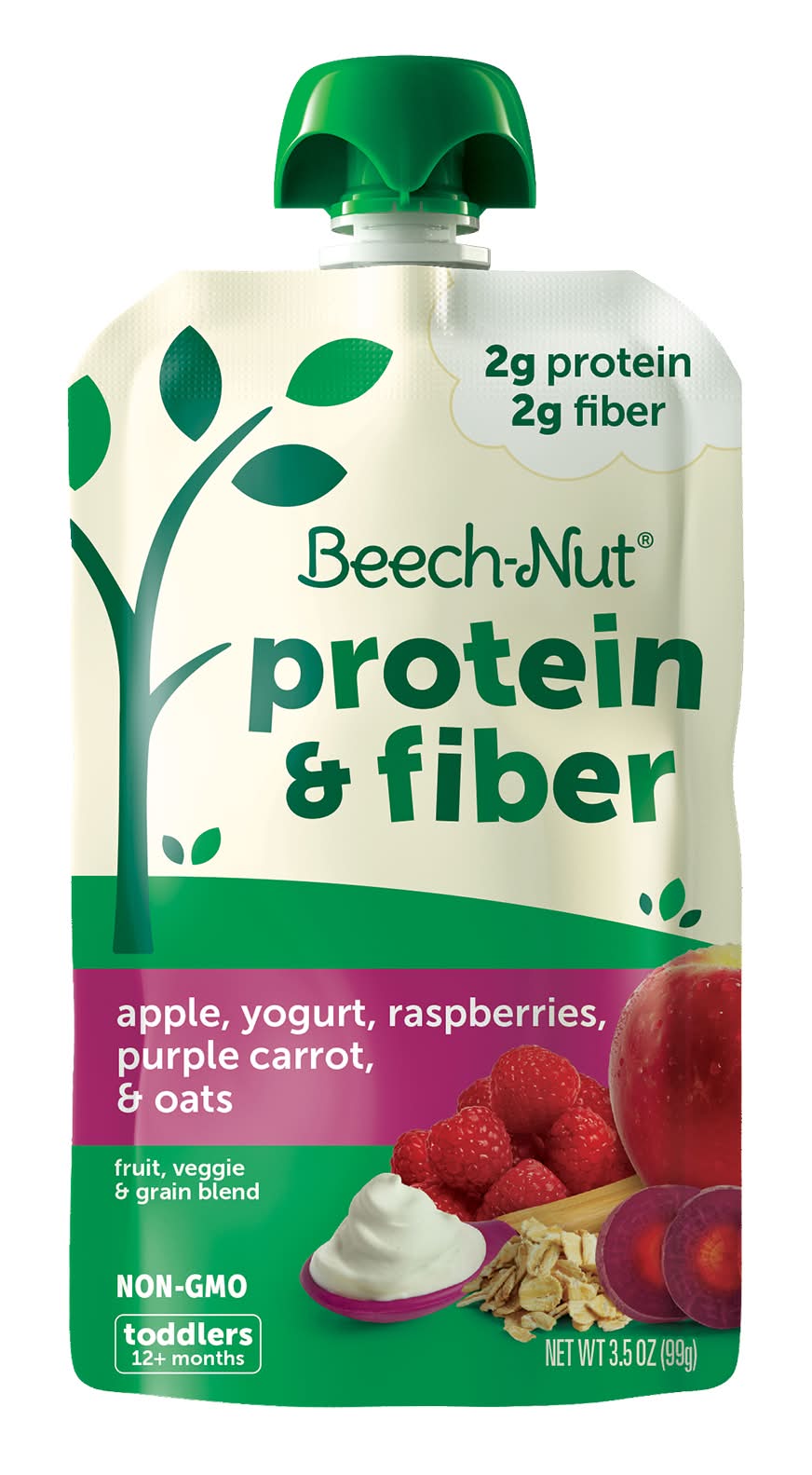 Beech-Nut Apple, Yogurt, Raspberries, Purple Carrot & Oats Protein & Fiber Baby Food (3.5 oz)