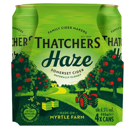 Thatchers Haze Somerset Cider (4 x 440ml)