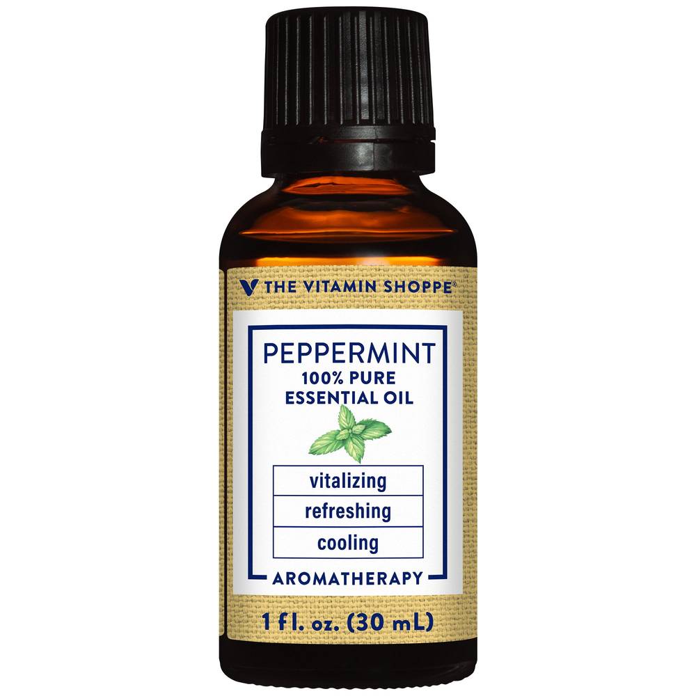 The Vitamin Shoppe Aromatherapy 100% Pure Essential Oil, Peppermint (1 fl oz)