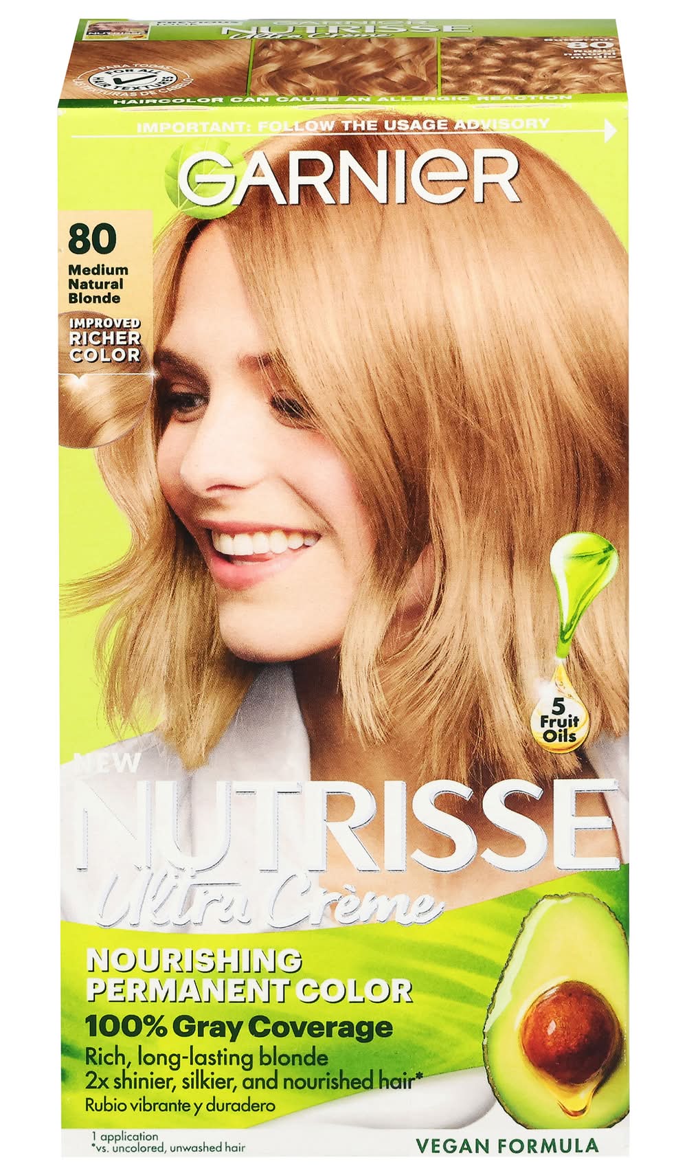 Nutrisse Permanent Medium Natural Blonde 80 Haircolor