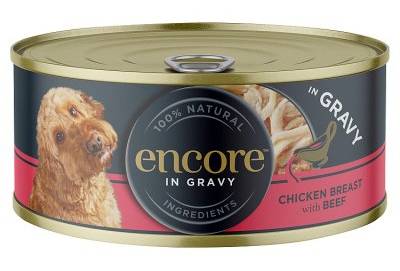 Encore Dog Tin Chicken Breast With Beef in Gravy (156g)