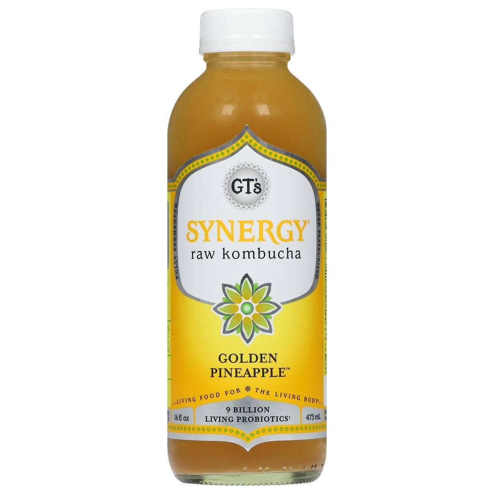 GT's Synergy Golden Pineapple Raw Kombucha (16 fl oz)