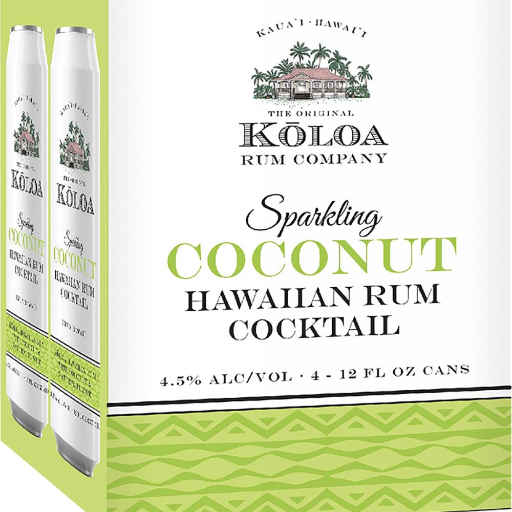Koloa Sparkling Coconut Hawaiian Rum Cocktail (4x 1.4L bottles)
