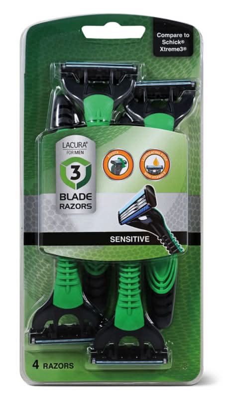 Lacura Sensitive Triple Blade Razors, Men (4 ct)