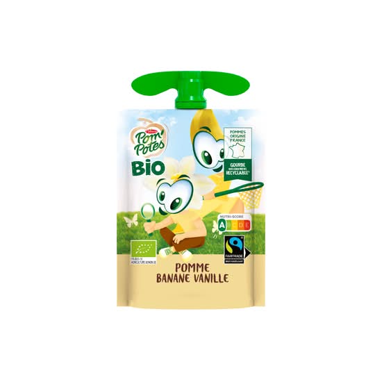 Pom’Potes Pomme Banane Vanille Bio sans sucres ajoutés 90gr