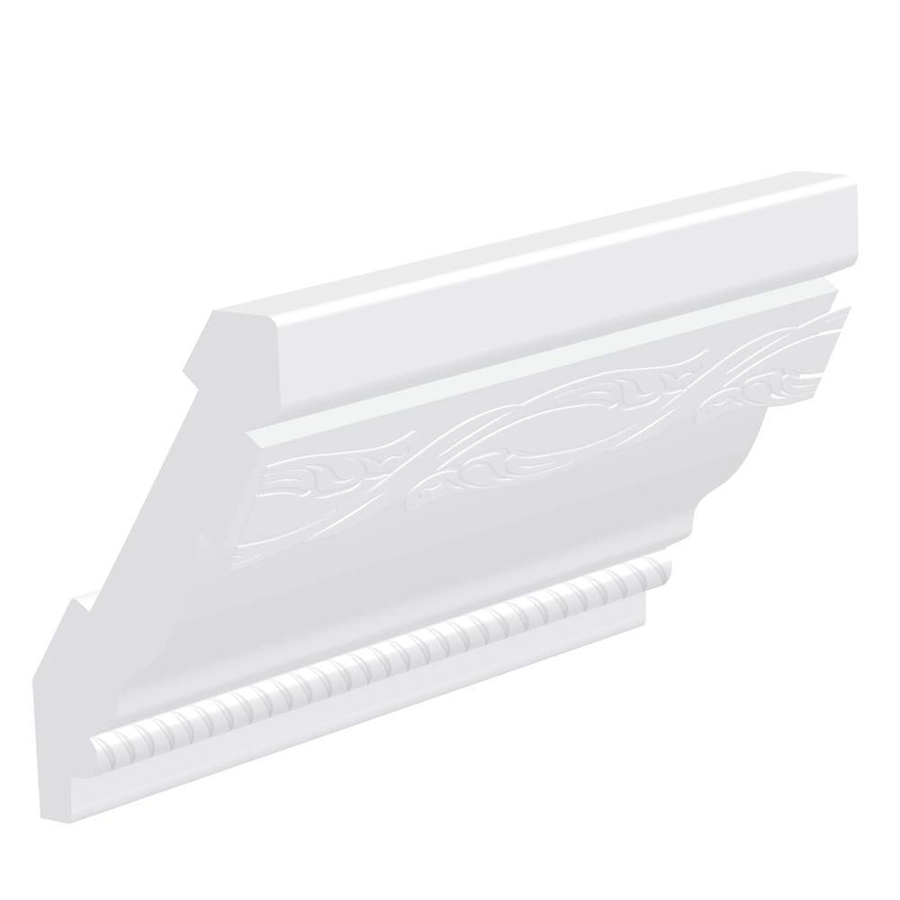 Royal Building Products 3-1/2-in x 8-ft Unfinished PVC 7856 Crown Moulding | 00132