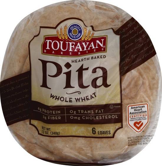Toufayan Whole Wheat Pita (6 loaves)