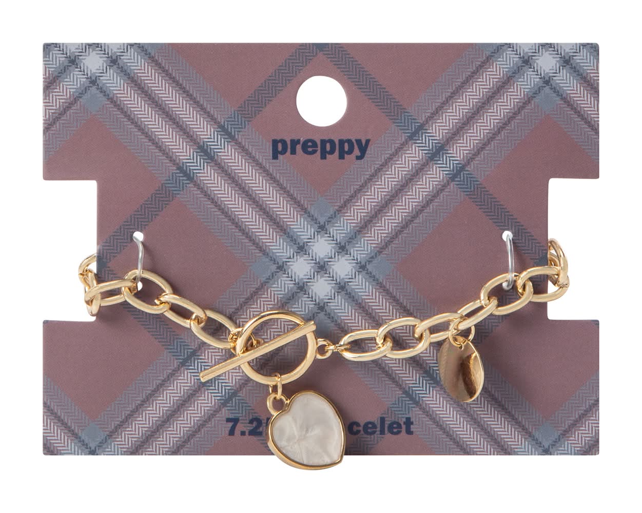 Preppy Charm Bracelet Gold Heart