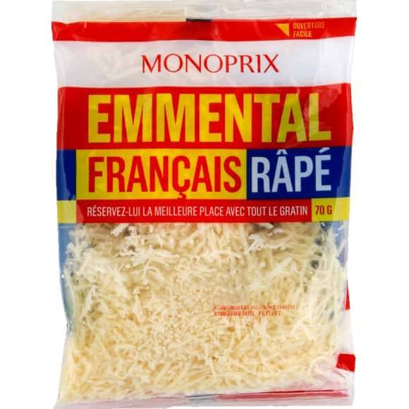 Monoprix Emmental Français Râpé Les 3 Paquets De 70G