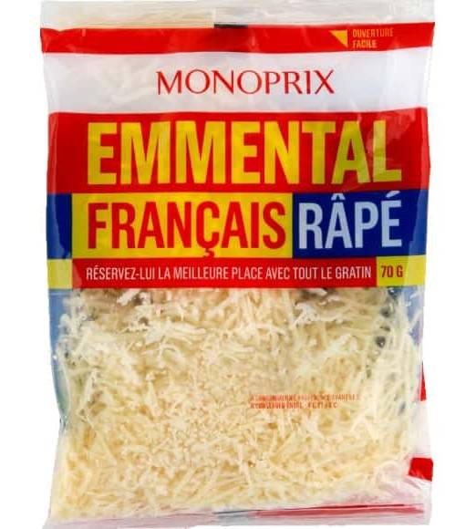 Monoprix - Fromage emmental français râpé (210g)