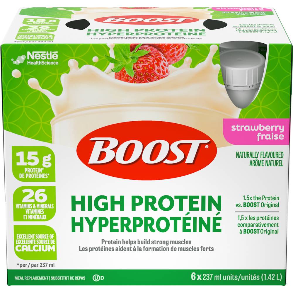 Boost High Protein Strawberry Meal Replacement Drink (6 x 237 ml)